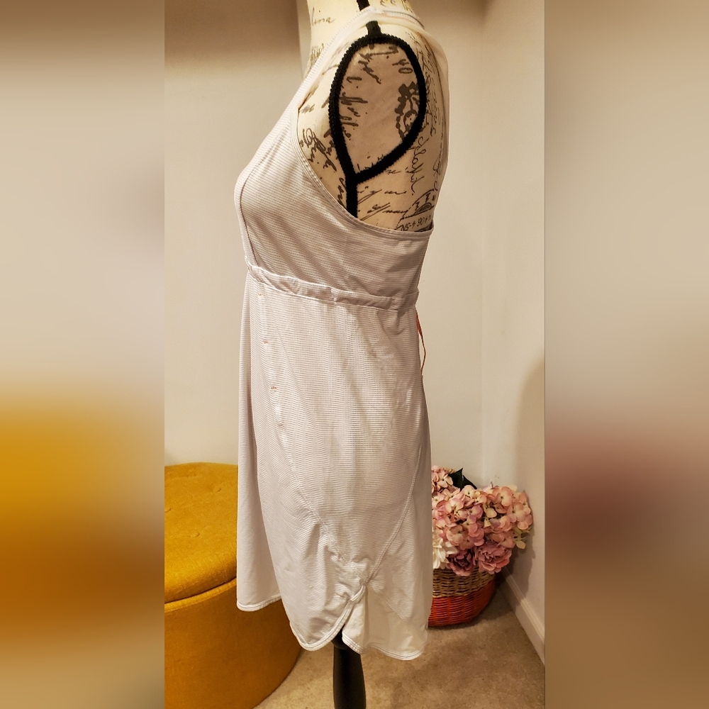Lululemon Wet Dry Warm Toggle Tank Dress White and Gray Striped.Size S. - Picture 3 of 11